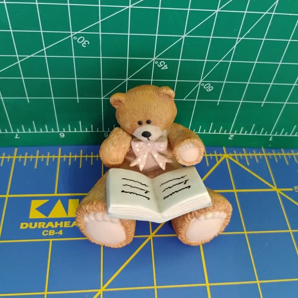 1985 Bear Feet Family Ceramic Bear with Book